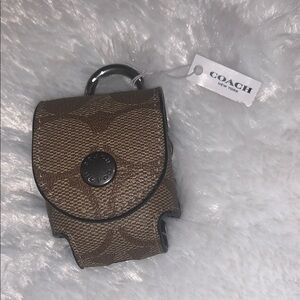 COACH Air Pod Case Tan Monogram